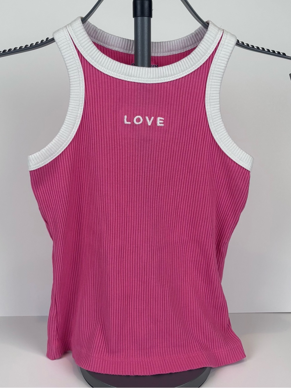 💖 Old Navy Girls "LOVE" Embroidered Ringer Tank Top 💖